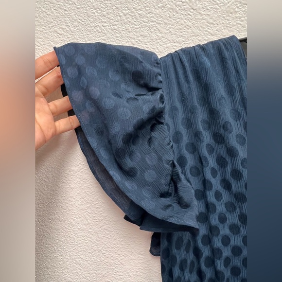 Max Studio NWT Polka Dot Pleated Flutter Sleeve Dress Size S - Picture 4 of 13